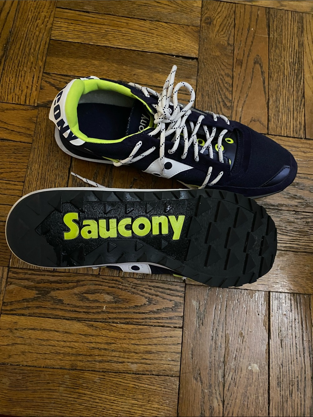 Saucony Navy with Neon Yellow Accent Running Shoe - Picture 4 of 5